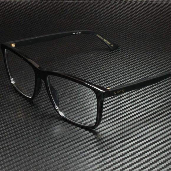 Gucci Men's Shiny Black 57mm Eyeglasses - Picture 1 of 4